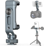 VRIG PH-18 Metal Phone Tripod Mount with Cold Shoe & 1/4"-20 Screw Holes, 360° Rotation Horizontal & Vertical Shooting, Adjustable Angle Smartphone Holder Tripod Adapter for iPhone, for Samsung