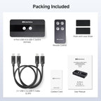 Cable Matters USB C Switch for 2 Computers with Remote Control, 10Gbps Data Transfer, Shares 2X USB-A and 2X USB-C Peripherals (Keyboard, Mouse, Printer, SSD), Data Only - No Video, No Host Charging