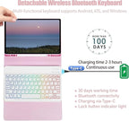 Keyboard Case for Samsung Galaxy Tab S10 FE / S9 FE 10.9 inch/Tab S9 / S8 / S7 11 inch - with 3 Color Backlit Mouse Detachable Keyboard Case