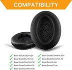 Replacement Ear Pads for Bose QuietComfort 35 (QC35) & Quiet Comfort 35 II (QC 35 ii) Headphones, EarPads Cushions with Noise Isolation Memory Foam, Softer Protein Leather, Added Thickness