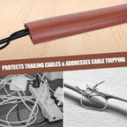 Floor Cord Cover Cavity 0.8"x0.37" Self Adhesive Cord Hider, 3.3FT Low Profile Cable Management, Extension Strip Protector for Wires, Prevent Cable Trips for Offices, Gyms, Exhibitions (Red Teak)