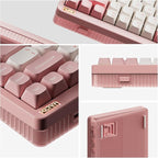 nuphy Halo75 V2 Mechancial Gaming Kyeboard,75% Wireless Hot Swappable Bluetooth Keyboard,83 Kyes RGB Backlit Keyboard,Support Bluetooth/2.4GHz/USB-C (Pink, Lemon (55gf))