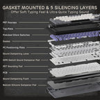 RK ROYAL KLUDGE L75 Gasket Mount Mechanical Keyboard w/Knob/Macro Keys & Touchable Nameplate, Tri-Mode 75% TKL Wireless Keyboard BT/2.4G/USB-C, Hot Swappable, Pro Software, Massive 8000mAh Battery