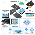 2025 Latest Android Tablet 10.1 Inch, 5G WiFi Tablets Mit 16GB RAM+128GB ROM(1TB TF),2 in 1 Tablet with Keyboard Mouse Pen-Octa-Core2.0Ghz | 7000mAh | 1080FHD | 13MP Camera | WLAN GPS -Black