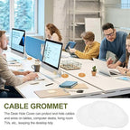PATIKIL Desk Grommet 2-1/16", 8 Pcs Round Cable Grommet Cord Hole Cover with Adhesive Tape Flexible Table Wire Organizer for Office Home Table Countertop, White
