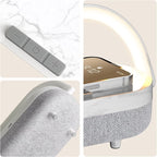 LED Bedside Lamp, Touch Lamps for Bedroom Nightstand, 4 in 1 Bedside Table Lamp with Wireless Charger, Portable Bluetooth Speaker, Phone Holder, Dimmable Charging Birthday Gifts for Women