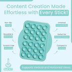 SUCKY Silicone Suction Phone Case Adhesive Mount - Anti-Slip Holder, Hands-Free Fidget Toy, Phone Accessory for iPhone and Android - Sticky Grip for Selfies, Videos, and Tiktok - Turqoise