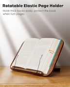 2 in 1 Dual-use Floor Book Stand & Desktop Book Stand,Height Adjustable from 33-63in, Adjustable Book Holder with Elastic Page Clips for Music Scores, Recipe, Tablet, Laptop