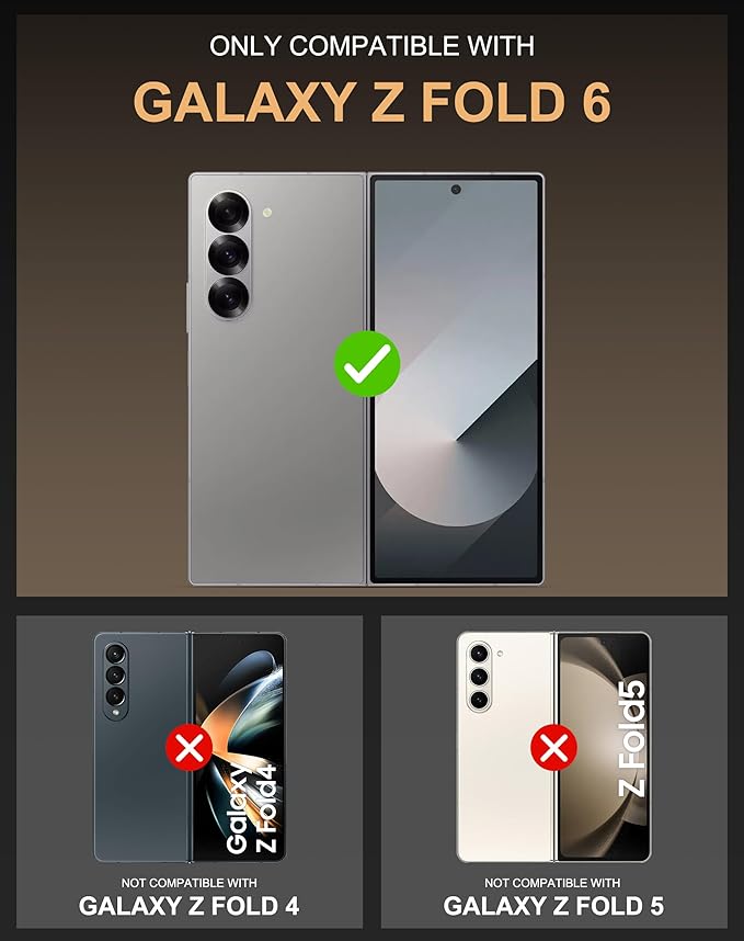 Vihibii for Samsung Galaxy Z Fold 6 Case Wallet with Belt Clip & Card Holder & Camera Lens Cover & Hinge Protection & Screen Protector, Full Body Cover Durable Case for Samsung Z Fold 6, Dark Purple