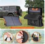 Bag for Portable Solar Panel 100w 200w,Waterproof Solar Panel Carrying Case Compatible with Jackery Solarsaga,Padded Travel Solar Protector Case with Accessory Pocket