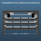 Iwillink 10Gbps Cat6A Patch Panel 24 Port, RJ45 Patch Panel UTP 19-Inch, 1U Network Patch Panel Wallmount or Rackmount Punch Down Block for Cat6A, Cat6, Cat5e, Cat5 Cabling