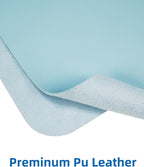 Leather Desk Pad Protector,Mouse Pad,Office Desk Mat, Non-Slip PU Leather Desk Blotter,Large Desk mat,Waterproof Keyboard mat for Office/Home/Decor (Light Blue,55" x 17")