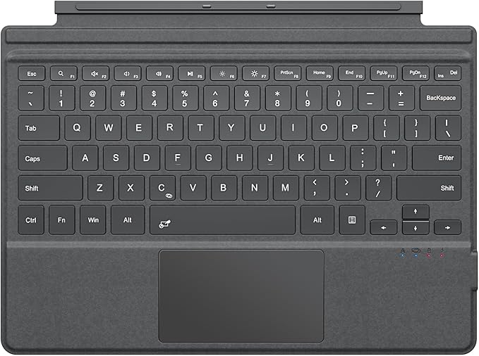 MoKo Type Cover Compatible with Microsoft Surface Pro 7 Plus 2021/ Pro 7 / Pro 6 / Pro 5 / Pro 4 /Pro 3, Lightweight Wireless Replacement Keyboard with Trackpad & Built-in Rechargeable Battery, Gray