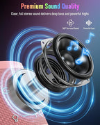Portable Bluetooth Speaker Wireless with 9 Color Lights, 20H Playtime, Stereo Pairing, Deep Bass, IPX6 Waterproof, Bluetooth 5.3, Small Speaker for Home, Party, Outdoor, Camping, Beach, Gift