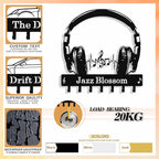 Personalized Headphone Key Holder Wall Mount, Custom Metal Key Rack Key Holder with Name, Deer Cabin Wall Keys Hanger with Hooks for Entryway, Front Door, Hallway, Kitchen, Living Room