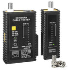 Dual-Function Coaxial & RJ45 Network Cable Tester with 2-Pack BNC Male to F Female Adapters, CAT5/CAT6/Coax Continuity Checker (Battery Not Included)