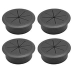 Desk Grommet 2-1/16" (53 mm), Desk Hole Cover for Cables Black, Cable Grommet ABS Plastic, Desk Hole Grommet for Office and Home Table Cable, Detachable & Flexible Cable Cord Organizer-4 Pcs
