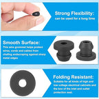 PATIKIL 5.5mm / 1/4 Inch Drill Hole,1/8 Inch ID Rubber Grommets, 15Pcs Top Hat Grommet for Wiring Eyelet Ring Gasket Automotive Firewall Cable Hole Plugs Wires Protection, Black