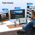 ACASIS USB C Docking Station Dual Monitor, 16-in-1 Laptpop Docking Station with 2* HDMI,VGA,2.5G Ethernet,SD/TF10Gbps USB-C 3.1,3.5mm Audio,PD100W,USBC Hub for MacBook/Dell/Lenovo/HP/ThinkPad (Sliver)