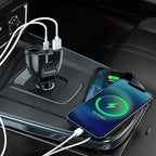 [2025 Upgraded] Cigarette Lighter Splitter, SUPERONE 180W 2-Socket Cigarette Lighter Adapter with Dual QC3.0 and 20W PD USB C Car Charger Splitter for GPS/Dash Cam/Laptop/iPad/iPhone 16/15/14/13/12/11