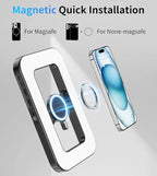 Double-Sided Magnetic Phone Ring Light with Mini Tripod Stand,448 LED 6000mAh Rechargeable RGB Selfie Light for iPhone,Handheld Stabilizer with Light for Magsafe/Phones/Video Recording/Makeup/Photos