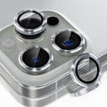 Choiche Compatible for iPhone 16 Pro/iPhone 16 Pro Max Camera Lens Protector, 9H Tempered Glass Camera Cover Screen Protector Metal Ring Decoration Accessories (Silver)