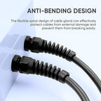Strain Relief Cord Connector,LISTENJIALE 2Pcs NPT 3/8" Waterproof Cable Gland Flex Spiral Strain Relief Adjustable 5-10mm Cable Connector Nylon Joint with Gaskets(Black)