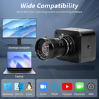 MOKOSE USB Camera 4K,USB3.0 Manual Focus Webcam with 5-12mm Varifocal Lens, IMX678 1/1.8" 8MP Sensor Support YUY2,Web Camera for Desktop Computer Laptop