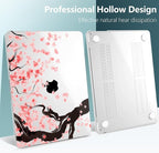 TWOLSKOO Compatible with M4 MacBook Air 15 inch Case 2025-2023 Released Model M4 A3241 M3 A3114 M2 A2941, Plastic Hard Shell & Screen Protector & Keyboard Cover & Trackpad Film, Cherry Blossoms