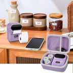 Case Compatible with Phomemo M110 Label Maker - Portable Mini Bluetooth Thermal Label Maker Carrying Storage Bag for Printer Labels, USB Cable and Accessories Black (Box Only)-Purple