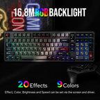 Vibe99 Wireless Gaming Keyboard with 1.06'' Screen, 96% Hot Swappable Creamy Mechanical Keyboard with Gasket Structure, BT5.0/2.4GHz/USB-C, 5-Layer Padding, RGB, NKRO for Win/Mac (Black)