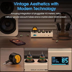 Douk Audio 2 Channel Bluetooth Vacuum Tube Preamp, Hi-Fi Headphone Amp, USB DAC PC Sound Card, Wireless Receiver Audio Preamplifier with VU Meter, Optical, Coaxial, APTX, LDAC, DSD256, Remote Control