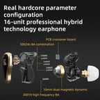 CCA KZ ZAS in Ear Monitor Headphones 16 Units 7BA 1DD Hybrid Drivers HiFi IEM Earphones High Clarity Wired Earbuds for Musicians Singers Audiophile Dj Drummers