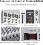 G-MARK GMX1200 DJ Mixer 12 Channel Professional Audio Mixer USB Mixing Console Music Studio 8 Mono 4 Stereo 7 Band EQ 16 Effect Podcast Streaming Audio Interface