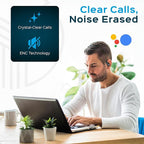TREBLAB X4 Wireless Earbuds with Earhooks – 253H Battery, ENC Mic, Bluetooth 5.4, USB-C Charging Case, IPX5 Waterproof, Noise Isolating, for Running, Calls, Workouts – Bluetooth Over Ear Ear Buds