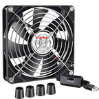 Wathai 140mm x 25mm USB Cooliing Fan 5V with Speed Control for Computer Case Receiver DVR PlayStation Xbox PS4 Router Cabinet Cooling