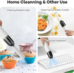 Mini Vacuum Cleaner Cordless,Car Vacuum Cleaner Portable with HEPA Filter, High Power Rechargeable 2 Suction Modes, Lightweight Vacuum for Keyboard,Car, Home, Office, Pet