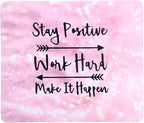 Mouse Pad, Gaming Mouse Pad, Non-Slip Rubber Base Mouse Mat with Designs for Laptop, Computer & Office, 9.5 x 7.9 x 0.12 inches (Pink Letter)
