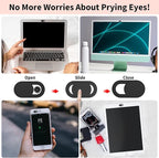 Webcam Cover (6 Pack) 0.03 inch Ultra Thin Laptop Camera Cover Slide for Computer MacBook Pro/Air iMac iPhone Cell Phone PC Tablet Notebook Surface Pro Echo Show Camera Blocker Slider - Black