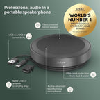 Jabra Speak2 75 (2025 Edition) Wireless Bluetooth Speakerphone - 4 Noise-Cancelling Mics, 65mm Speakers - New Linking Feature - USB-C Dongle - Certified for Microsoft Teams - Dark Grey