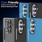 for Samsung Galaxy Z Fold 7 Camera Lens Protector, Individual Metal Ring Tempered Glass Lens Cover, [Strong Adsorption] Scratch Resistant Ultra-Thin HD Clear Lens Cover, 1 Set-Black Sparkly