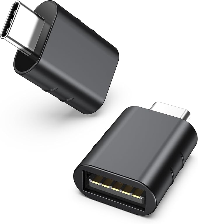 Syntech USB C to USB Adapter Pack of 2 USB C Male to USB3 Female Adapter Compatible with iPhone 16 Pro Max MacBook Pro Air 2023 iMac iPad Mini Pro, Other Type C or Thunderbolt 4/3 Devices, Space Black