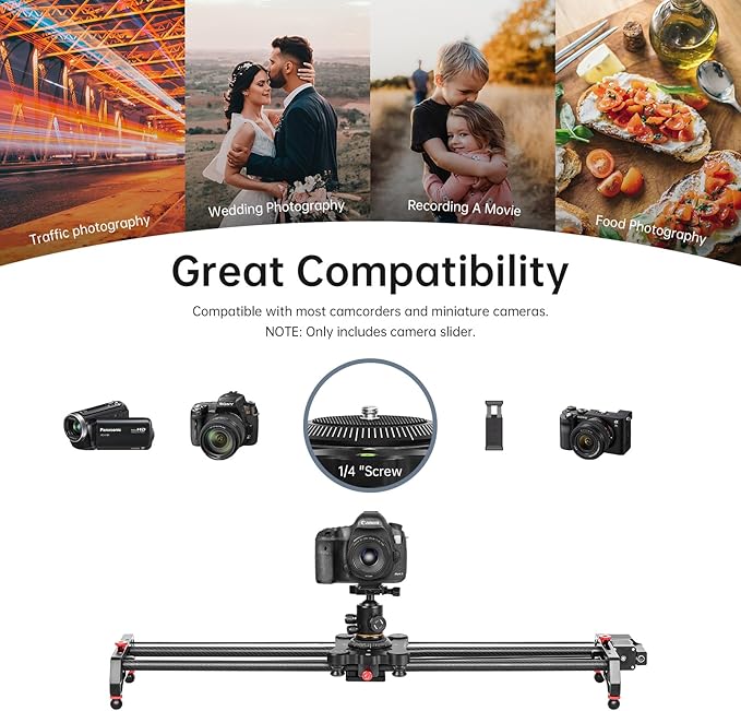 GVM Carbon Fiber Motorized Camera Slider - 31"/80CM with Remote Control, Supports Time-Lapse Photography, Video Mode, Tracking Shooting for Most Cameras