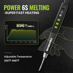WORKPRO DC Soldering Iron Kit, Fast Heating Soldering Iron Pen with 3 Tips, Portable Lightweight Solder Iron for Electronics, Metal, DIY, Accurate Temp Control, OLED Screen Display, PD/QC Protocols
