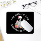 ITNRSIIET Mouse Pad with Stitched Edge Premium Textured Smooth Precise Operation Waterproof Washable Non-Slip Rubber Base Desktop Protection Mat, 10.2×8.3×0.12 inches, Flower Skull