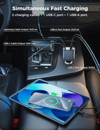 【Upgraded】 SUPERONE Retractable Car Charger 4 in 1, Fast Car Phone Charger with Cord 2.6ft, USB C and Apple Car Charger Adapter, Compatible with iPhone 16 15/15 Pro Max/14/13/12/11, Galaxy, Pixel