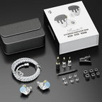 BASN BmasterX in Ear Audio Monitor, Hybrid 6 Drivers IEM Earphones with Crystal Clear Sound, Detachable Cable Plus Carrying Case & Fit Kit for Musician, Stage, Studio (3.5mm/4.4mm Jack, Blue/White)