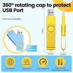 Kepmem Flash Drive 4GB USB 2.0 10 Pack Swivel Blank Memory Stick Bulk Thumb Drive Pen Drives 4 GB Multi-Color Jump Drive for Data Storage, File Sharing