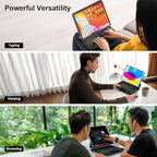 for iPad 11th (A16) & 10th Generation Case with Keyboard – Magic-Style Magnetic – Floating Cantilever Stand - Multi-Touch Trackpad Keyboard Case for iPad 11 inch 2025&10th Gen 10.9 inch (Cool Black)