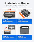 TN850 Black Toner Cartridge 2-Pack High Yield Compatible for Brother TN-850 TN880 TN820 TN890 HL-L6200DW L6200DWT L5200DW L5100DN L6400DW MFC-L5800DW L5700DW L6700DW L6800DW DCP-L5600DN Printer Ink